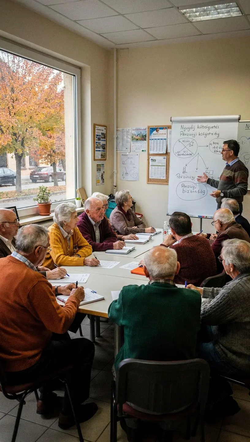 Pénzügyi célok kitűzése egy motiváló poszter keretében.